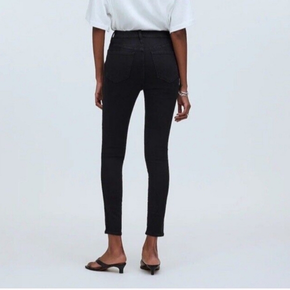 Madewell 10" High Rise Skinny Jeans Black Stretch Denim Sz 24 - Picture 2 of 11